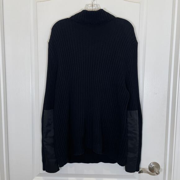 Hugo Boss Mens Syber Sweater Techwear Black Ribbed Pouch Pocket Cotton L - Picture 8 of 10